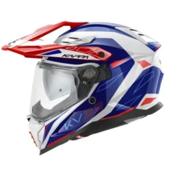 Casco Touring Kappa KV33 Enduro Wizard Bianco Lucido Blu Rosso