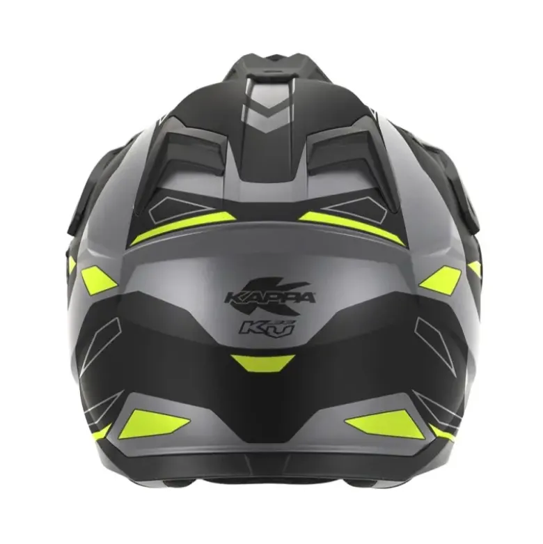 Casco Touring Kappa KV33 Enduro Wizard Grigio Opaco Nero Giallo