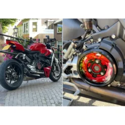 Cnc Racing Ca202B Carter Trasparente Per Frizioni Ad Olio Ducati Panigale V2 Streetfighter V2