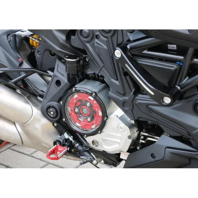 Cnc Racing Ca502Rg Carter Trasparente Per Frizioni Ad Olio Ducati Bicolor