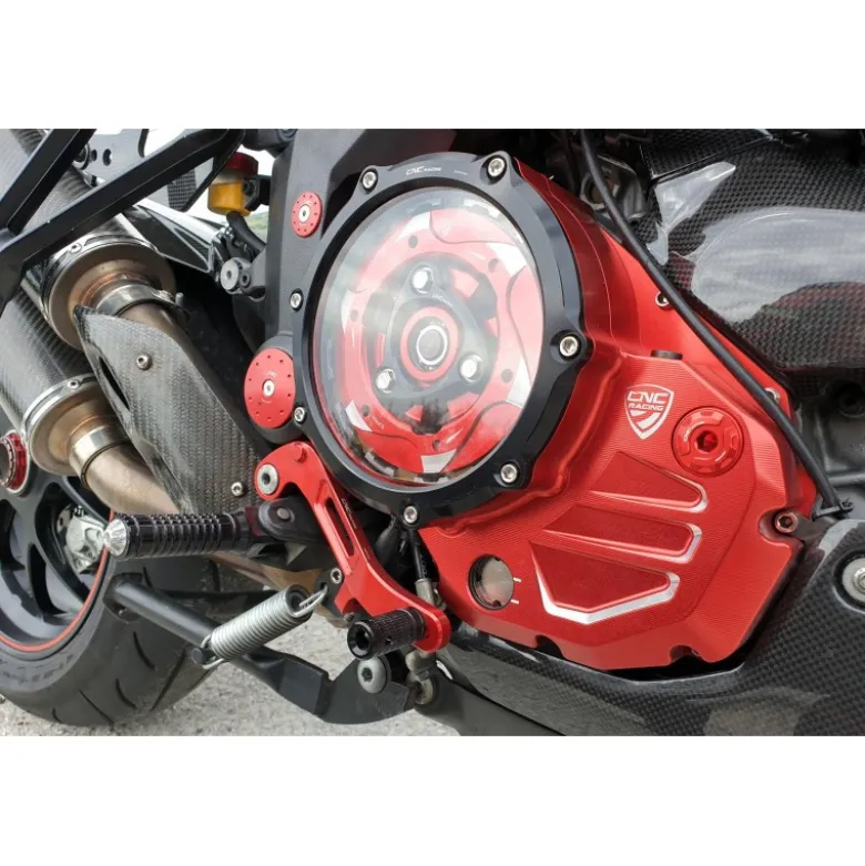 Cnc Racing Ca501Rg Carter Trasparente Per Frizioni Ad Olio Ducati Bicolor