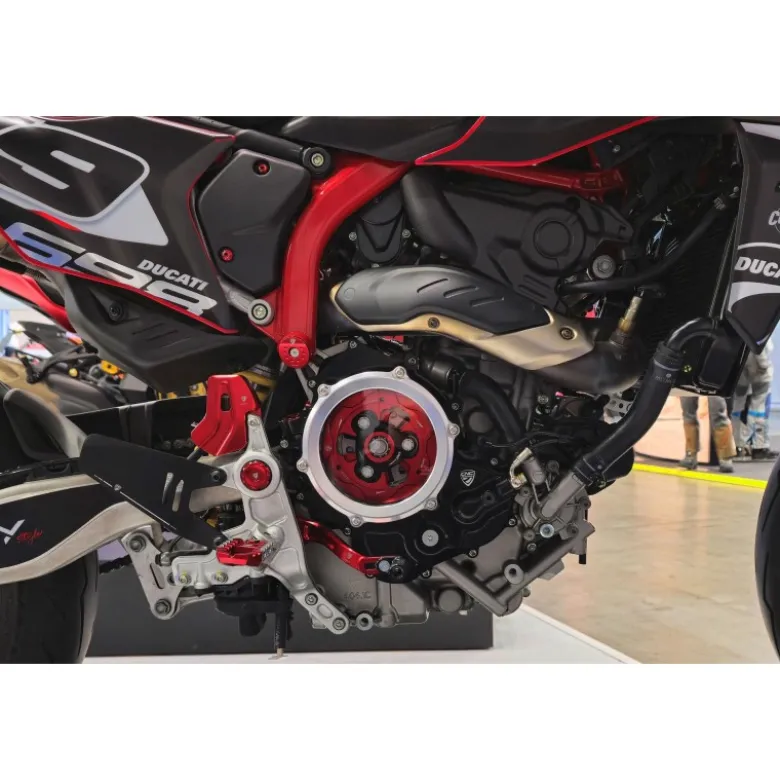 Cnc Racing CA510SG Carter trasparente per frizioni ad olio Ducati BICOLOR Argento/Oro