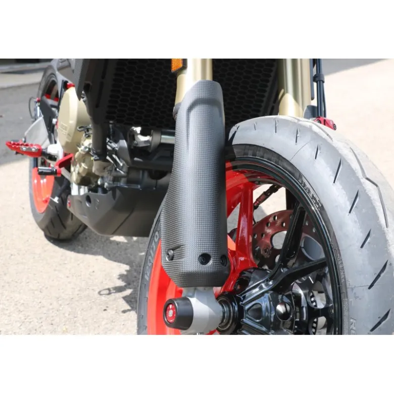 Cnc Racing ZA268Y Protezioni steli forcella Ducati Hypermotard 698 Mono - carbonio Opaco