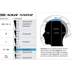 Cuffia Shoei Type-E Center Pad XL9 Per Caschi NXR / NXR 2