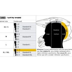 Cuffia Shoei Type-M Center Pad XL13 Per Caschi VFX-WR / VFX-WR 06