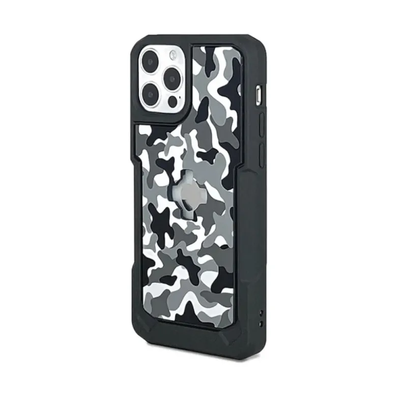 Custodia Adatta Per iPhone 12/12 Pro Con Supporto Cube X-Guard Mimetica