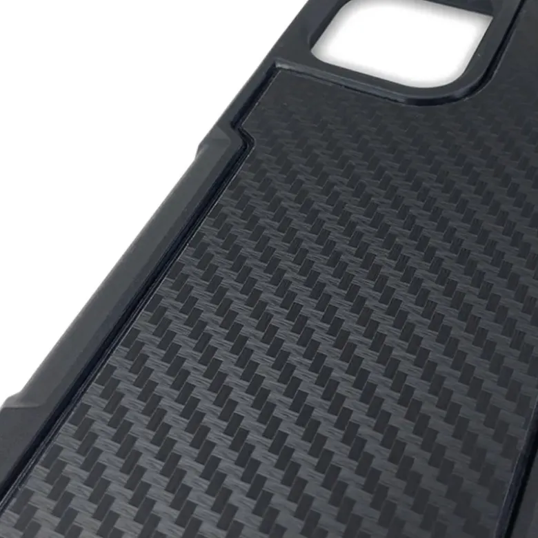 Custodia Adatta per iPhone 12/12 Pro Max Con Supporto Cube X-Guard Carbonio