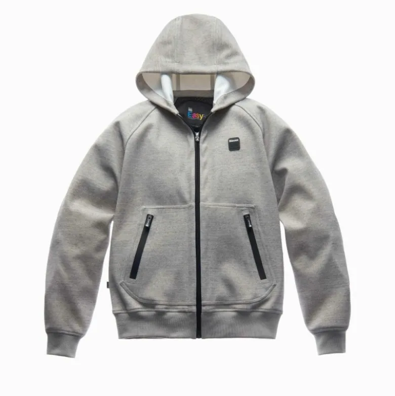 Felpa In Tessuto Blauer Easy Man Open Hoody Luna Melange Blu