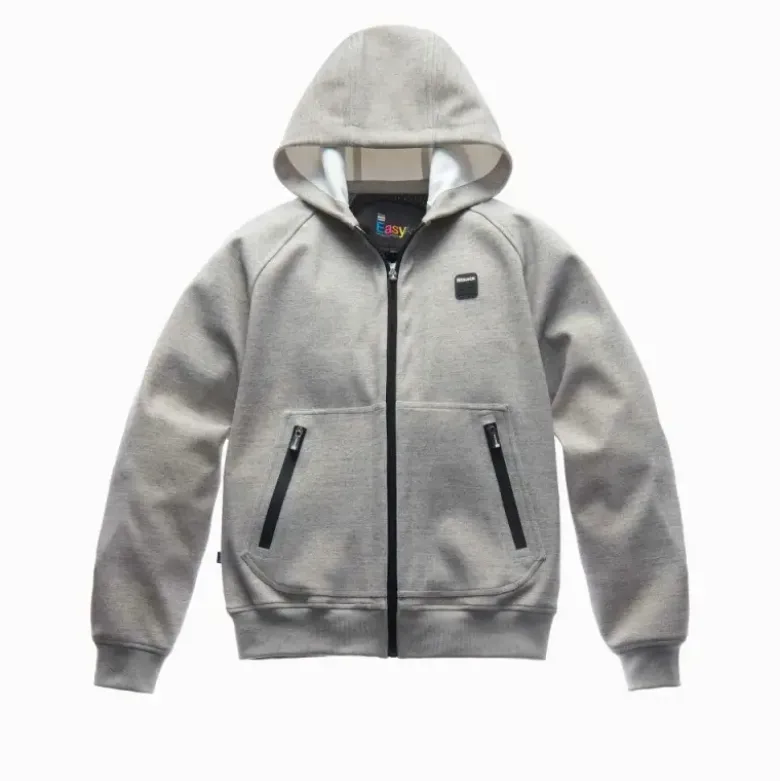 Felpa In Tessuto Blauer Easy Man Open Hoody Luna Melange Rosso