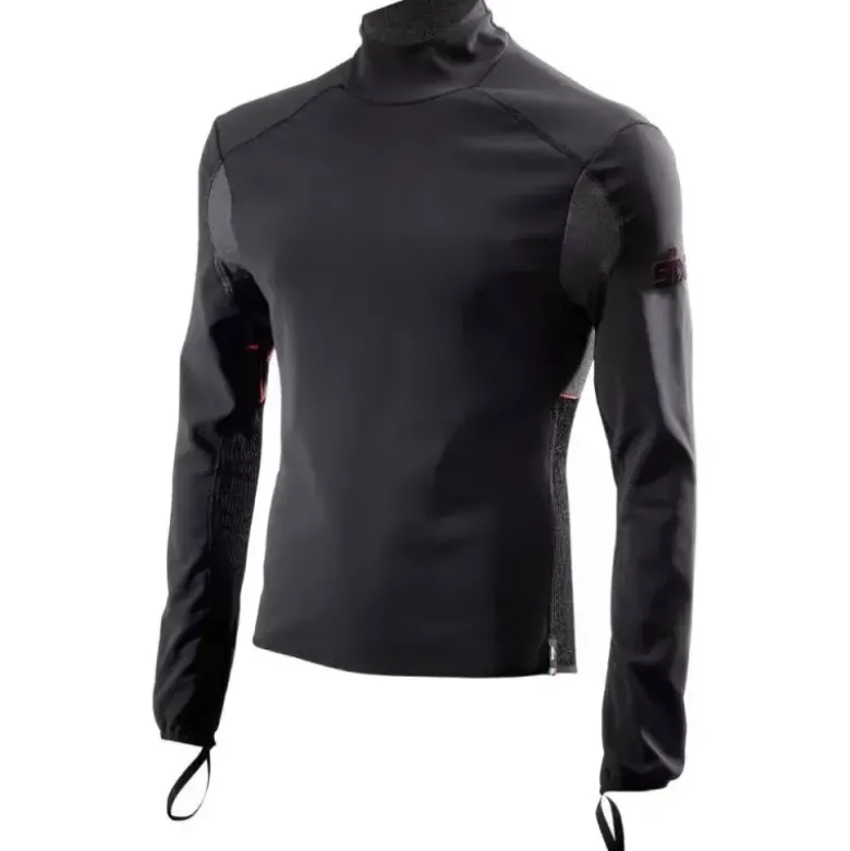 Felpa Tecnica Termica Antivento Sixs WTH Nero Rosso
