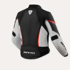 Giacca Donna In Pelle Revit Xena 4 Bianco Neon Rosso