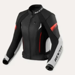 Giacca Donna In Pelle Revit Xena 4 Bianco Neon Rosso