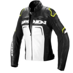 Giacca Donna in Pelle Spidi Evorider 2 Lady Nero Giallo Fluo