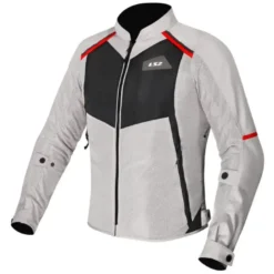 Giacca Donna In Tessuto Ls2 Breeze Grigio Nero Rosso