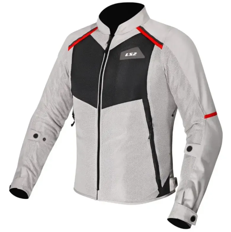 Giacca Donna In Tessuto Ls2 Breeze Grigio Nero Rosso