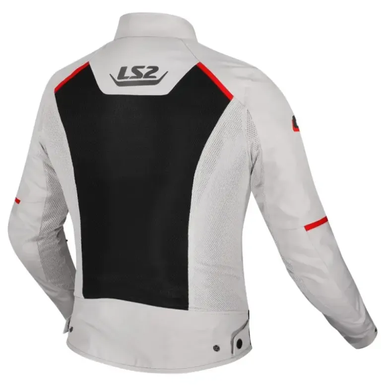 Giacca Donna In Tessuto Ls2 Breeze Grigio Nero Rosso