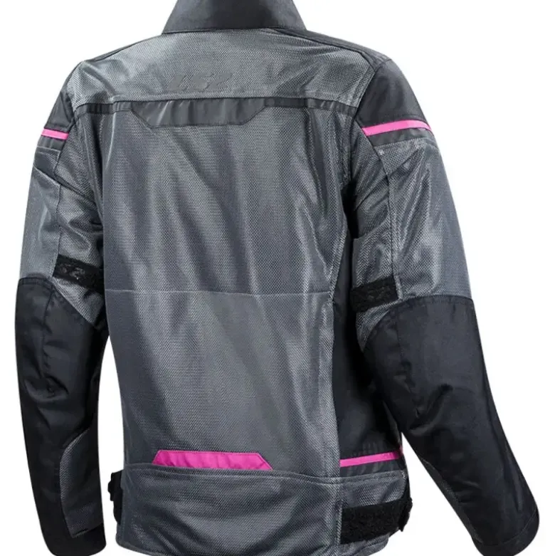 Giacca Donna In Tessuto LS2 Riva Nero Grigio Scuro Rosa