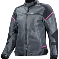Giacca Donna In Tessuto LS2 Riva Nero Grigio Scuro Rosa