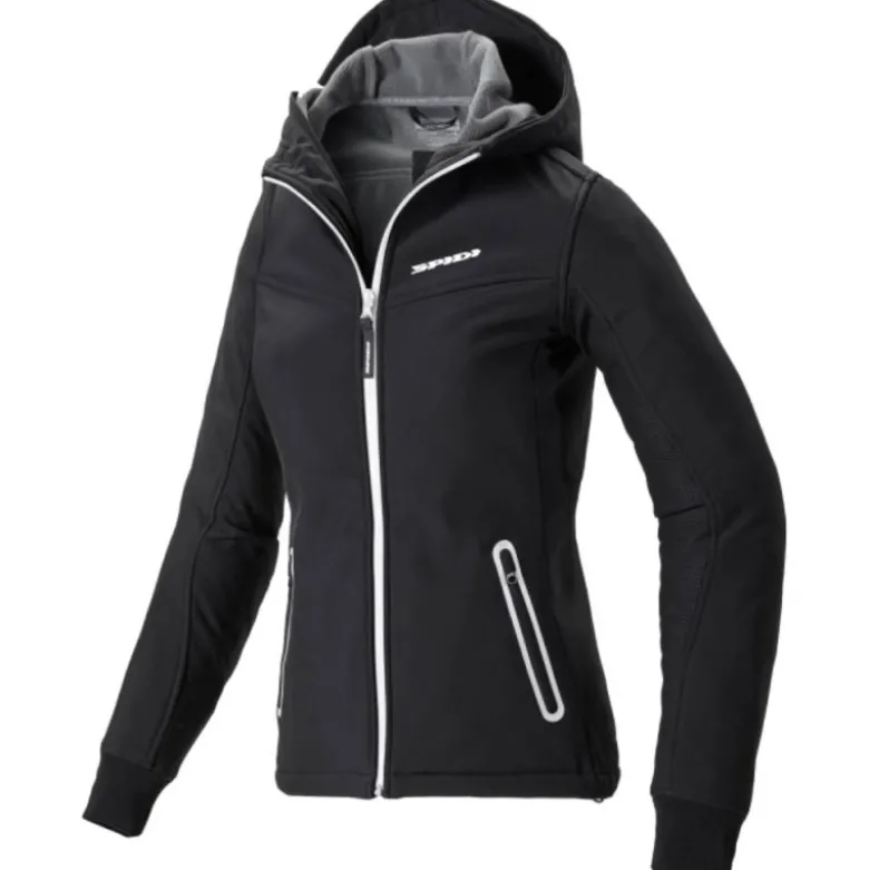 Giacca Donna in Tessuto Spidi Hoodie Armor Lady Nero Bianco