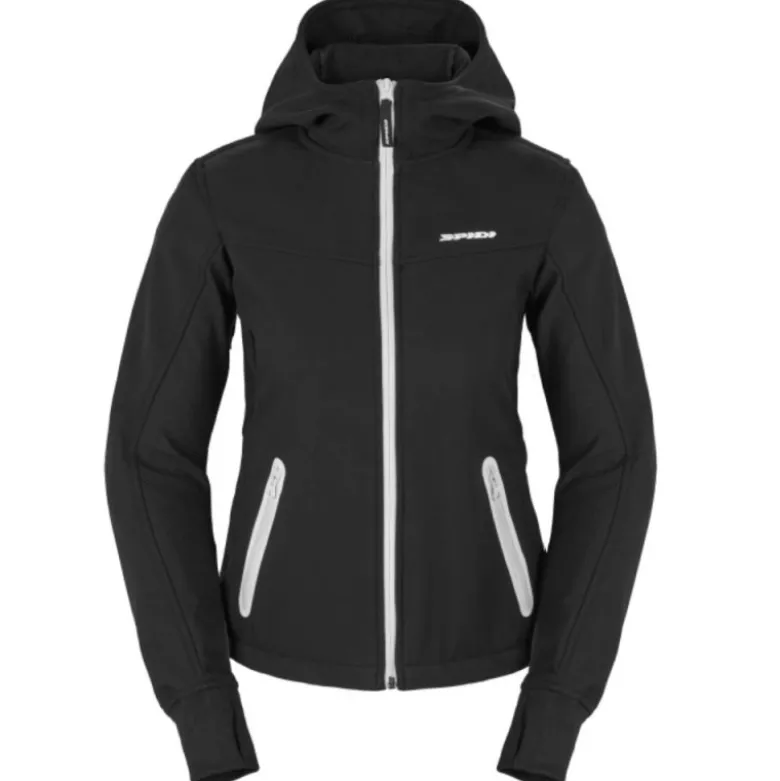 Giacca Donna in Tessuto Spidi Hoodie Armor Lady Nero Bianco