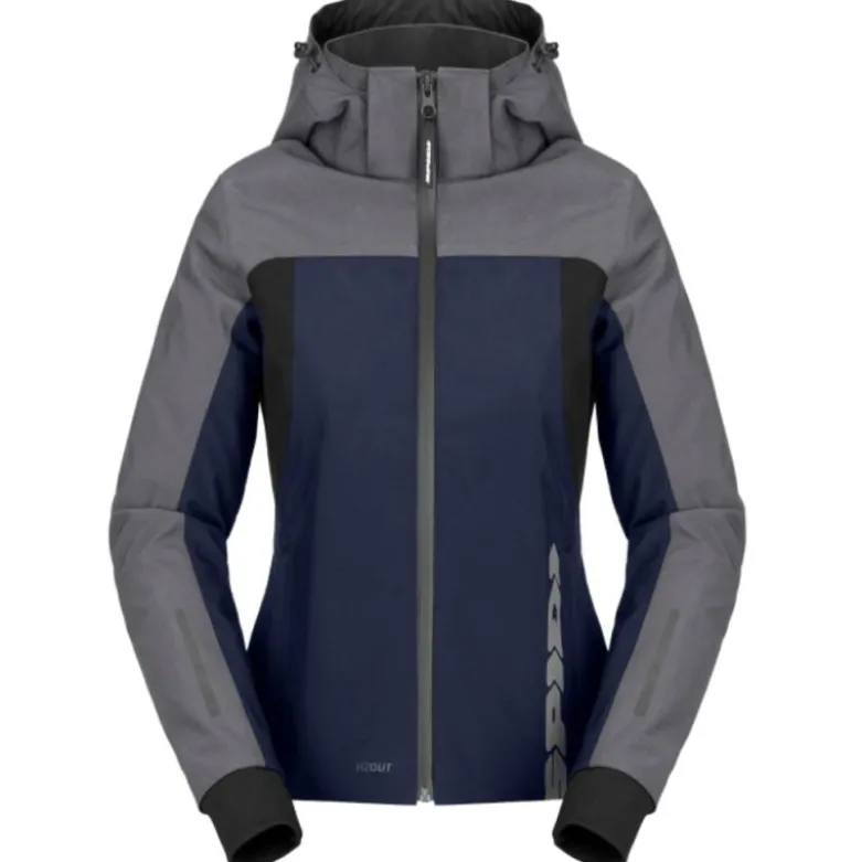 Giacca Donna in Tessuto Spidi Hoodie H2Out 2 Lady Blu Argento