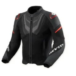 Giacca In Pelle E Tessuto Revit Mantis 3 H2O Nero Rosso