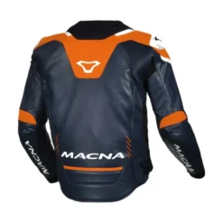 Giacca In Pelle Macna Tronniq Blu Arancio