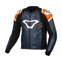 Giacca In Pelle Macna Tronniq Blu Arancio