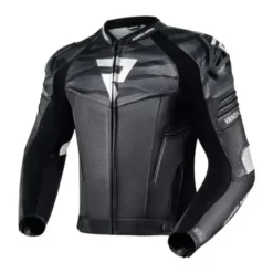 Giacca In Pelle Rebelhorn Vandal Nero Bianco