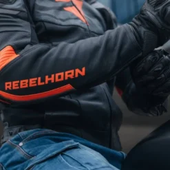 Giacca In Pelle Rebelhorn Vandal Nero Rosso