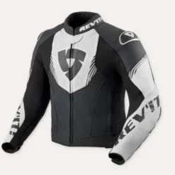 Giacca In Pelle Revit Argon 3 Nero Bianco