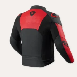 Giacca In Pelle Revit Argon 3 Nero Neon Rosso