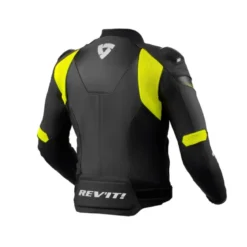 Giacca In Pelle Revit Control Nero Giallo Neon