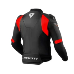 Giacca In Pelle Revit Control Nero Neon Rosso
