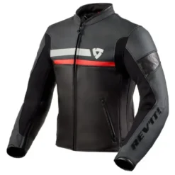 Giacca In Pelle Revit Mile Nero Rosso