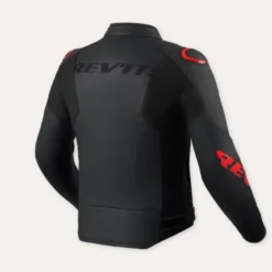 Giacca In Pelle Revit Quadratic Nero Neon Rosso