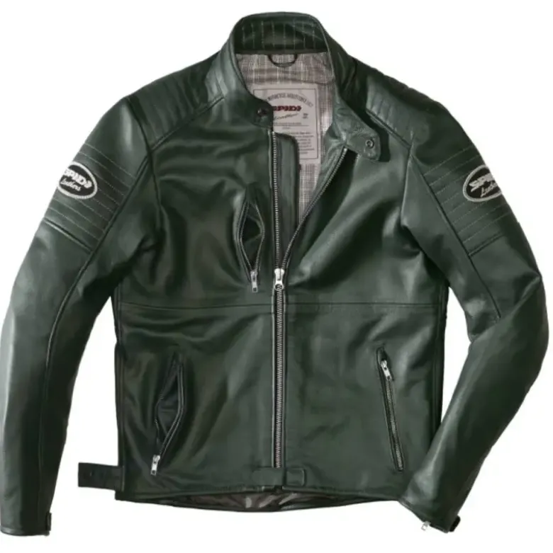 Giacca in Pelle Spidi Clubber Verde Ghiaccio