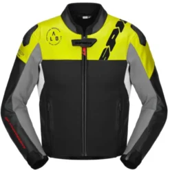 Giacca in Pelle Spidi Dp Progressive Hybrid Perforated Nero Giallo Fluo