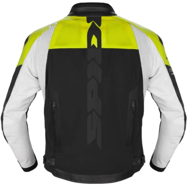 Giacca in Pelle Spidi Dp Progressive Hybrid Perforated Nero Giallo Fluo