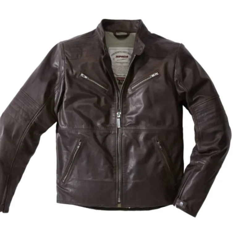 Giacca in Pelle Spidi Garage Marrone