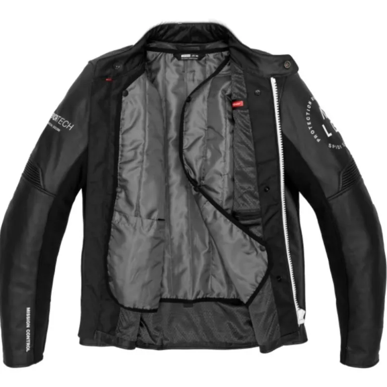 Giacca in Pelle Spidi Genesis Nero Bianco