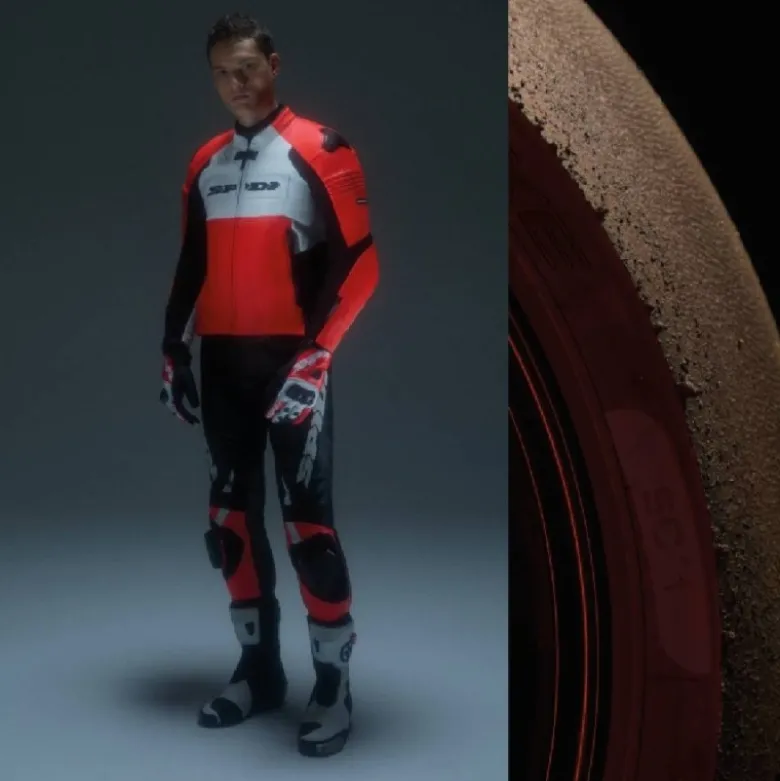 Giacca In Pelle Spidi Hyper-V Pro Perforated Rosso Fluo Bianco Nero