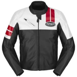 Giacca In Pelle Spidi Roar Bianco Nero Rosso
