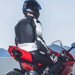 Giacca in Pelle Spidi Track Warrior Nero Bianco