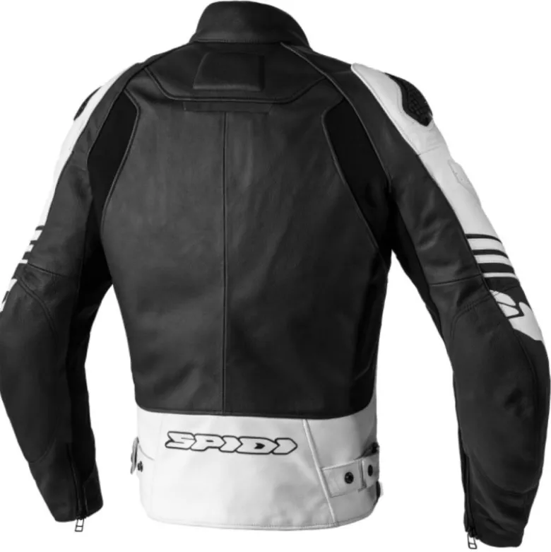 Giacca in Pelle Spidi Track Warrior Nero Bianco