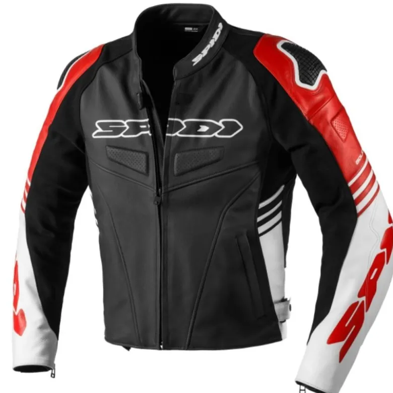 Giacca in Pelle Spidi Track Warrior Rosso