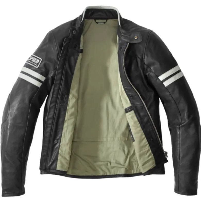 Giacca in Pelle Spidi Vintage Ghiaccio Nero