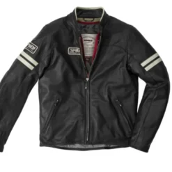 Giacca in Pelle Spidi Vintage Ghiaccio Nero