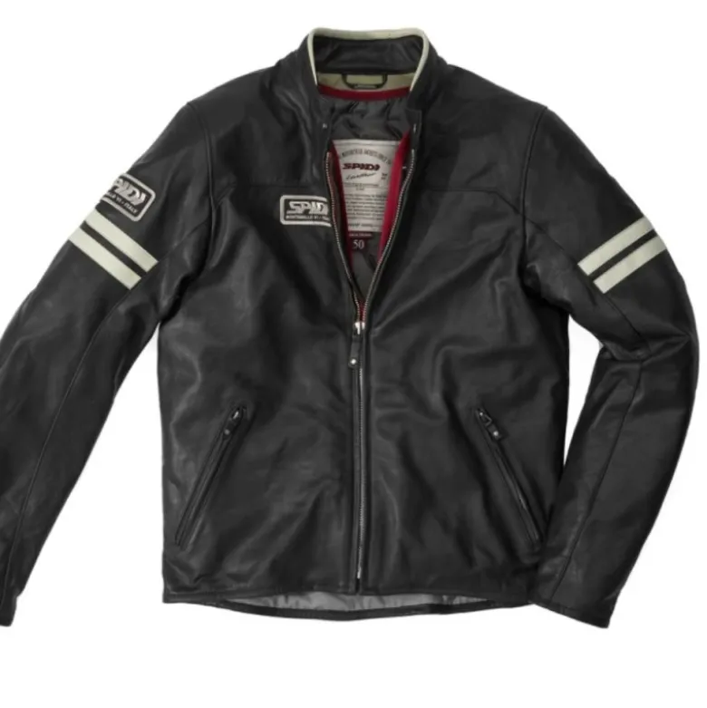 Giacca in Pelle Spidi Vintage Ghiaccio Nero