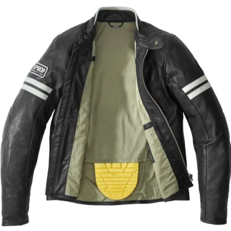 Giacca in Pelle Spidi Vintage Ghiaccio Nero
